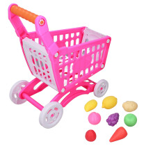 Kinder Einkaufskarre mit Spielzeuglebensmitteln & Lernspielzeug Pink 45cm Spaß beim Lernen