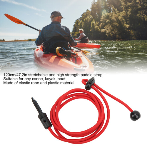 Cuerda elástica roja para pala de kayak de 120 cm 2
