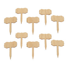 10pcs Plant Labels Bamboo Material Easy Writing 1/8 in Thickness Decorative Garden Markers for GardenerLace Shape