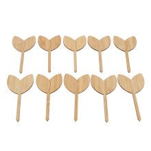 10pcs Plant Labels Bamboo Material Easy Writing 1/8 in Thickness Decorative Garden Markers for GardenerLeaf Shape