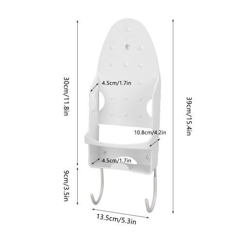 Supporto a muro per ferro da stiro elettrico 2 in 1 bianco 2
