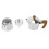 Cafetière moka en aluminium 3 tasses argentée 3