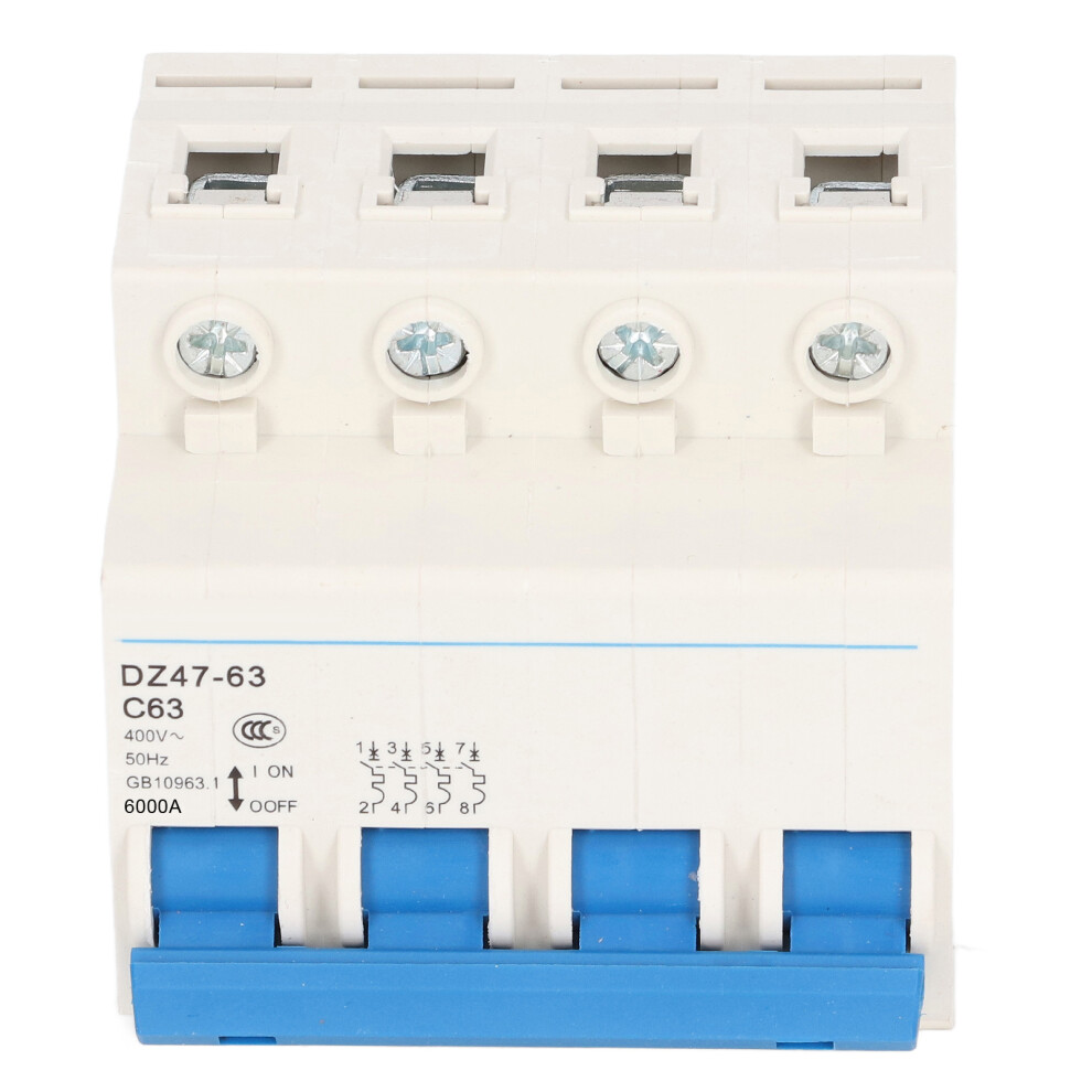 Mini Circuit Breaker 4 Pole 63A Current Breaker Protector Circuit Switch For Resident 400V 3031321610477