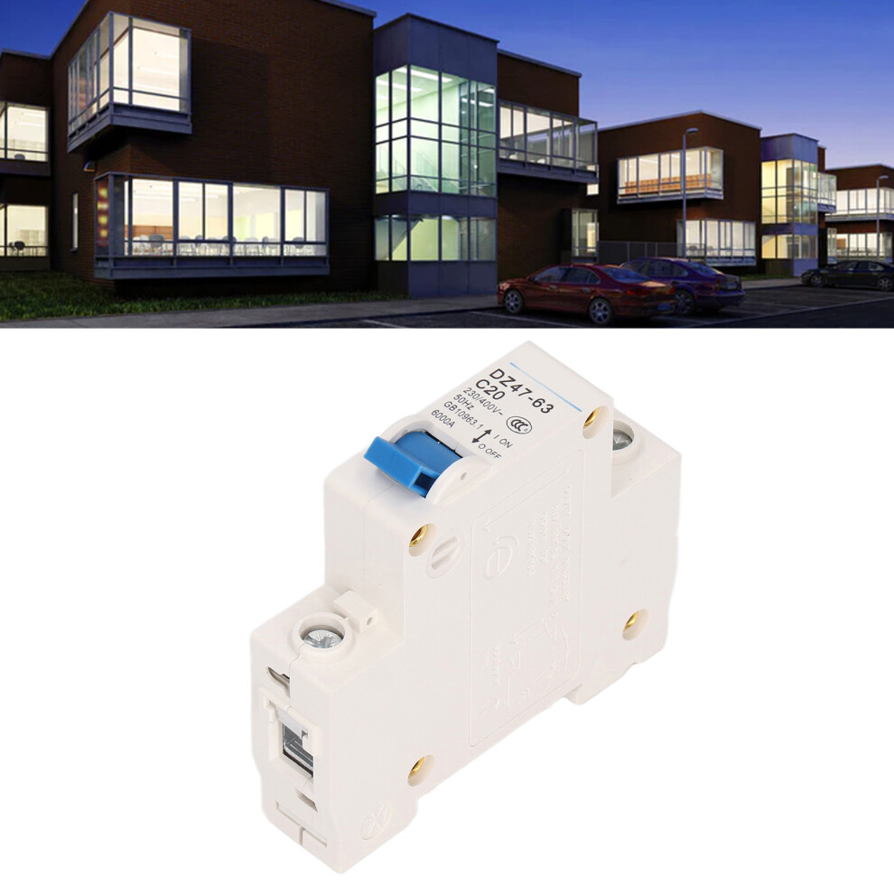 Circuit Breaker Mini 1P Mcb Din Rail Mount 6000A Breaking Capacity 230V 400V 20A For Home 6901321610463