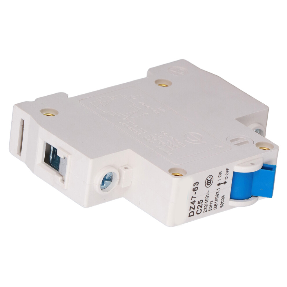 Circuit Breaker Mini 1P Mcb Din Rail Mount 6000A Breaking Capacity 230V 400V 25A 8451321610539
