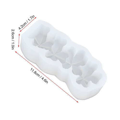 Moules à bougies en silicone Trèfle à quatre feuilles 4,3 oz 2