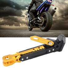 Verstellbarer Motorradständer, Aluminiumlegierung, rutschfeste Seitenparkstütze, Gold