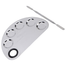 Spatule de mélange pour palette de maquillage en acier inoxydable.