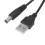 6 piezas de cable negro USB 2.0 tipo A a conector de barril de 5.5x2.1mm 5V 13