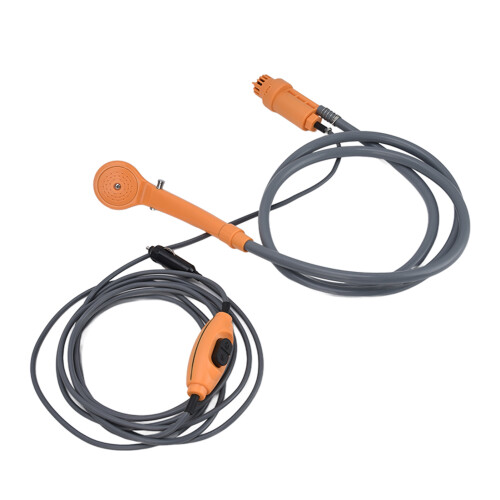 Douche de camping DC12V, débit 3,5 L/min, tuyau de 2 m, câble de 4,8 m