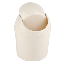 Mini cestino da tavolo in PP, coperchio discreto, bianco