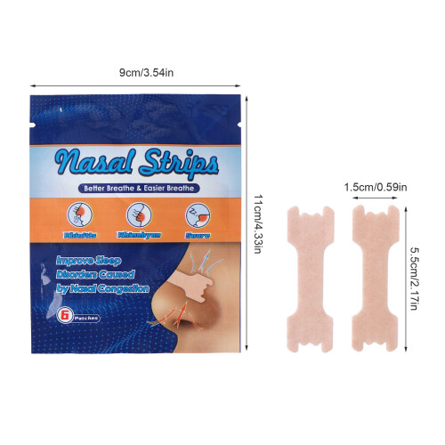 54 pièces Bandes nasales 9 sachets Patchs nasaux élastiques 2