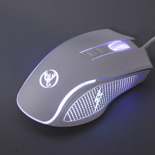 Ratón mecánico compacto 3600 DPI RGB USB blanco 2