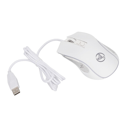 Ratón mecánico compacto 3600 DPI RGB USB blanco 1