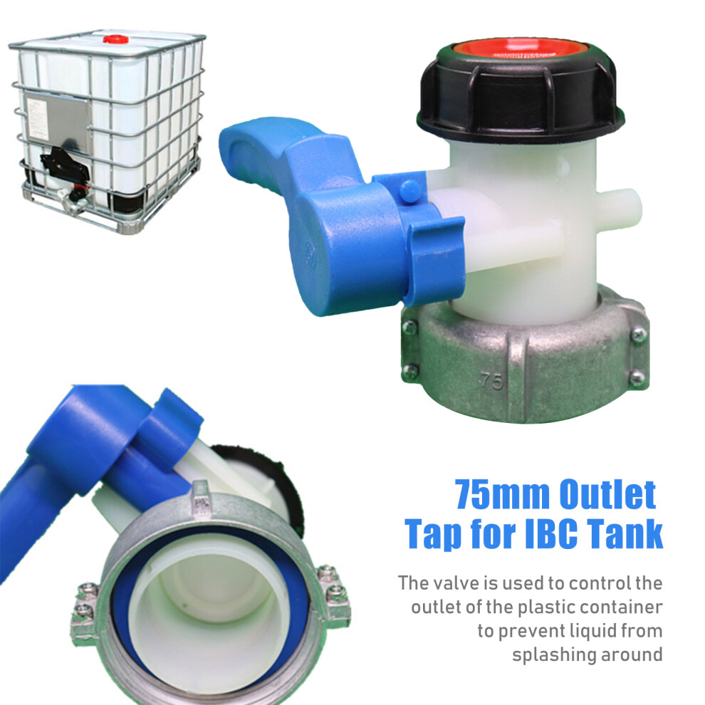 75Mm Outlet Tap For Ibc Tank Drain Adapter Tap Adapter Valve Stopcock Rainwater Tank Drain Tap For Ibc Tank Fitting For Oil Fuel Water 4671321624792