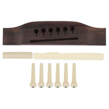 Set di ponte per chitarra acustica in palissandro & plastica, facile da installare per l'aggiornamento