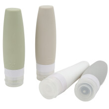 4 piezas de botellas de silicona para viaje 90ml boca amplia 4 colores