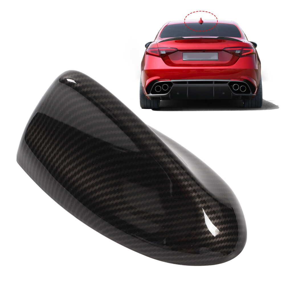 Car Antenna Shark Fin Shape Cover Carbon Fiber Style 175Mm Long Replacement For Alfa Romeo Giulia 952 2015+ 9321321630785