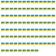 100 piezas de banderas de mano de Ucrania 21x30 cm poliéster