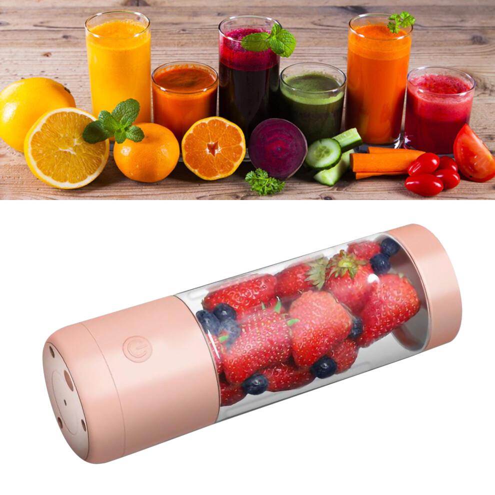 Portable Blender High Speed Rotation Multifunctional USB Electric Juicer for Home Travel 400mlGrapefruit Pink Double Blade-image-OPC-PHVQRKW-NEW