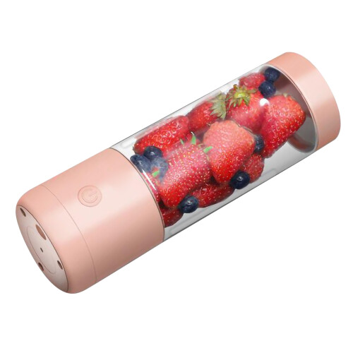 Licuadora USB de 400 ml rosa toronja con cuchilla doble 2