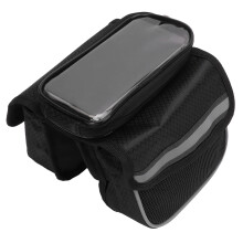 Bolsa para cuadro de bicicleta 600D se ajusta a 3.5-4.8 pulgadas 17x13x5cm negro