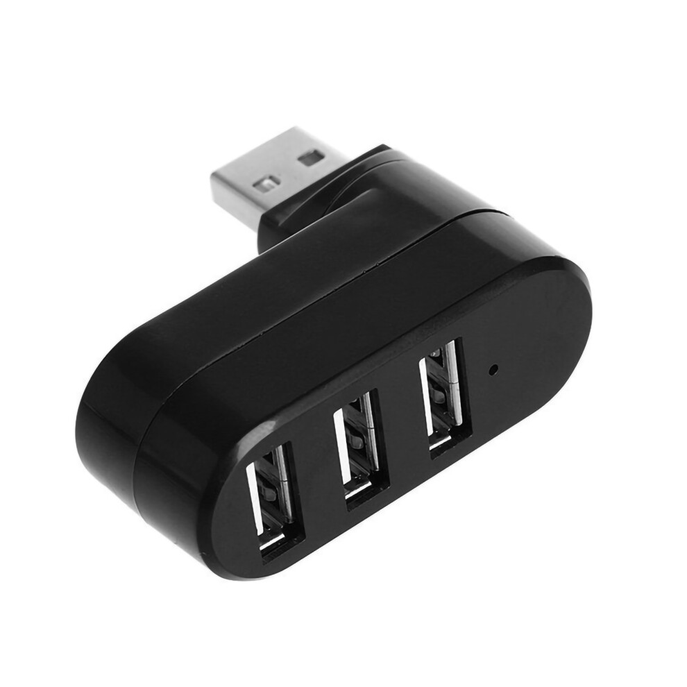 Usb 2.0 Hub 3 Port 90/180 Rotation Hot Swappable Portable Usb Docking Station For Home Office Travelling( ) Black 4991321631997