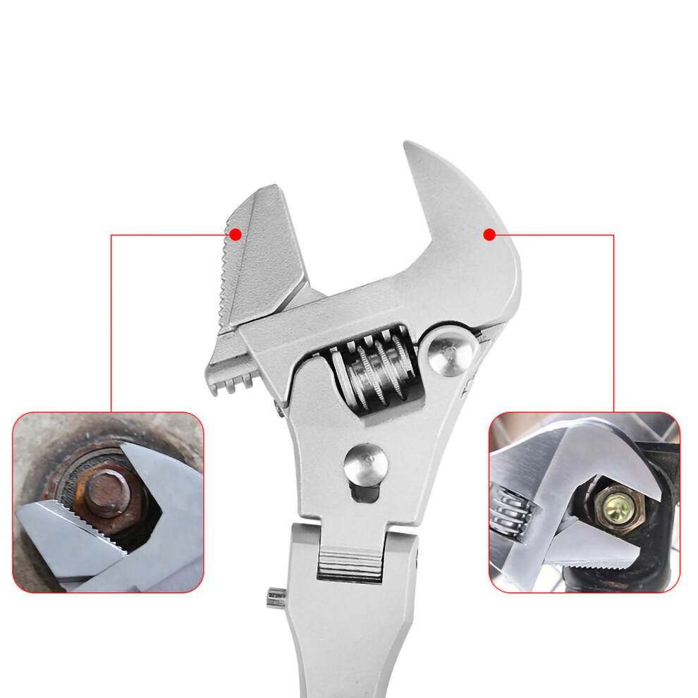 10In Adjustable Wrench 180 Rotating Flexible Head Multifunctional Wrench For Home Repair 9301321636215