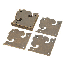 Angolo in ottone per scatola, confezione da 10 set, 4 cm, 4,3 cm, 3 cm