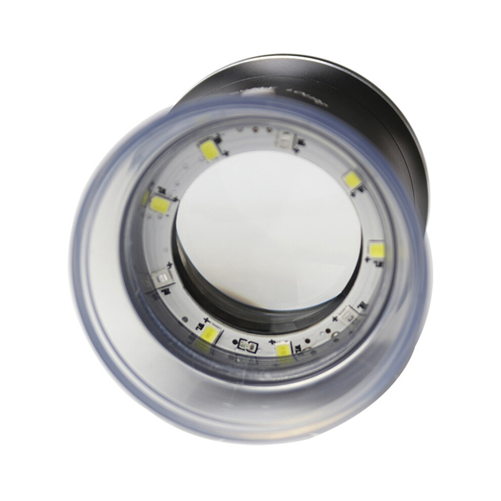 30X LED Scale Loupe Illuminated Magnifier with 6 White 3 UV Lights Rechargeable Magnifying Glass Interchangeable Reticle Scale for PCB Jewe