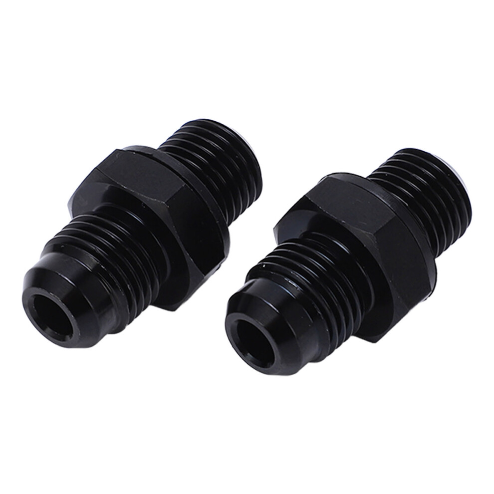 1Pair 6Anâ1/4Nps Transmission Oil Cooler Adapter Fitting Aluminium Alloy Rustproof Blackshort Type 8451321639769
