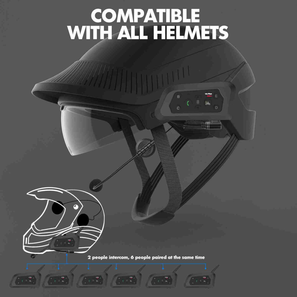 Motorcycle Helmet Bt Intercom Headphone Real Time Bt Intercom Full Duplex Talking Noise Reduction Black 9451321641693
