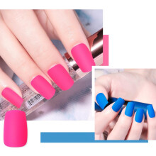 Uñas postizas fluorescentes de cobertura total adhesivas moradas