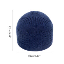 Gorro kufi tejido a crochet de algodón 20x17cm, 22-23.875in