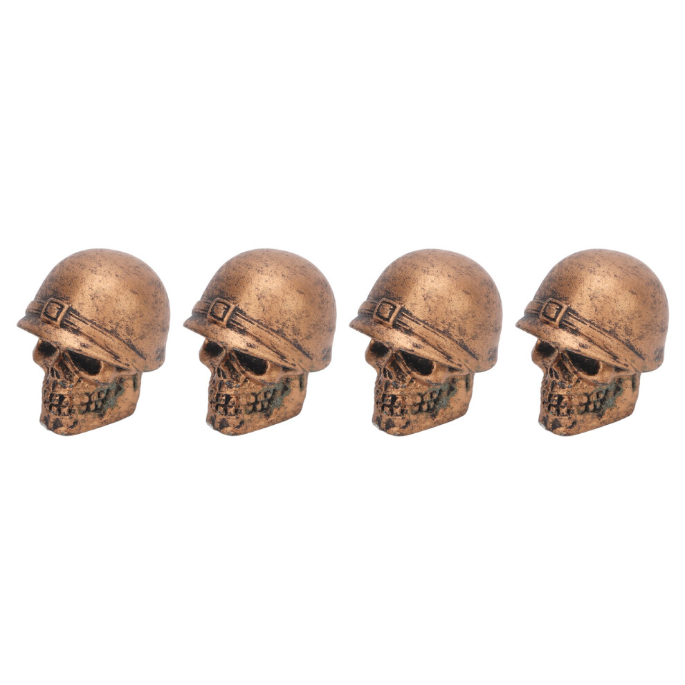 4Pcs Tire Valve Caps Skull Style Anti Oxidization Universal For Cars Trucks Bicycles Motorcycles Bikesbronze 7891321644256