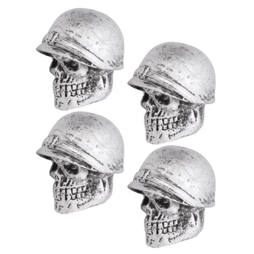 Stile teschio 4 pezzi tappi valvole pneumatici - argento, universale