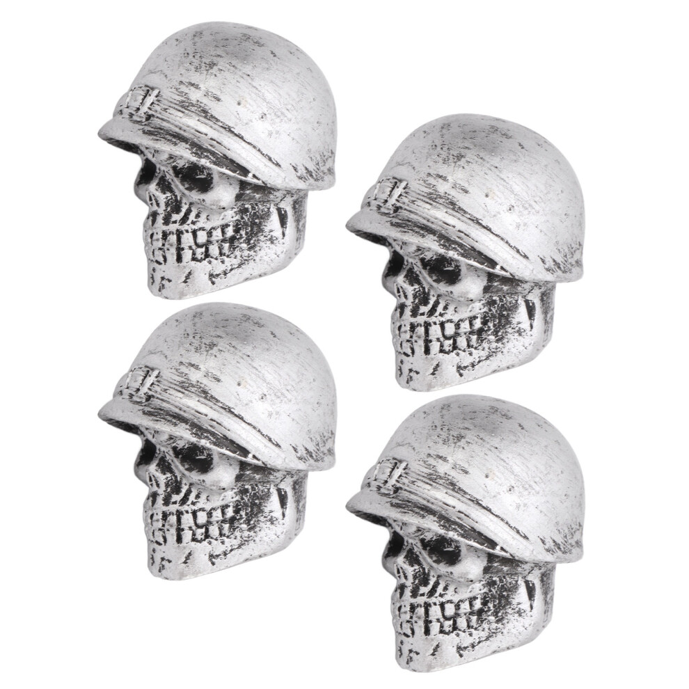 4Pcs Tire Valve Caps Skull Style Anti Oxidization Universal For Cars Trucks Bicycles Motorcycles Bikessilver 3241321644246