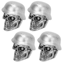 Silberne Totenkopf-ventileinsätze 4er Pack Gummiring Universal für Autos & Fahrräder