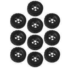6WD Rubber Tires Aluminum Alloy Wheel Hub for WPL B24 B36 1/16 RC Car Upgrade PartBlack