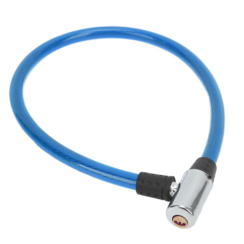 Câble antivol pour vélo en acier durable, portable, facile à utiliser, polyvalent, bleu.