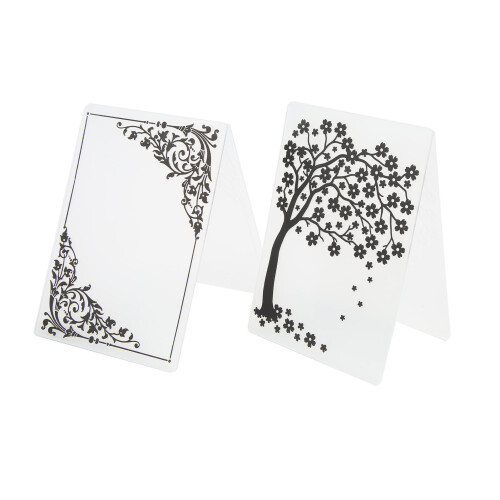 2pcs Embossing Folders Plastic Material Decorative Textures DIY Making Embossed Designs Templates for Scrapbooking