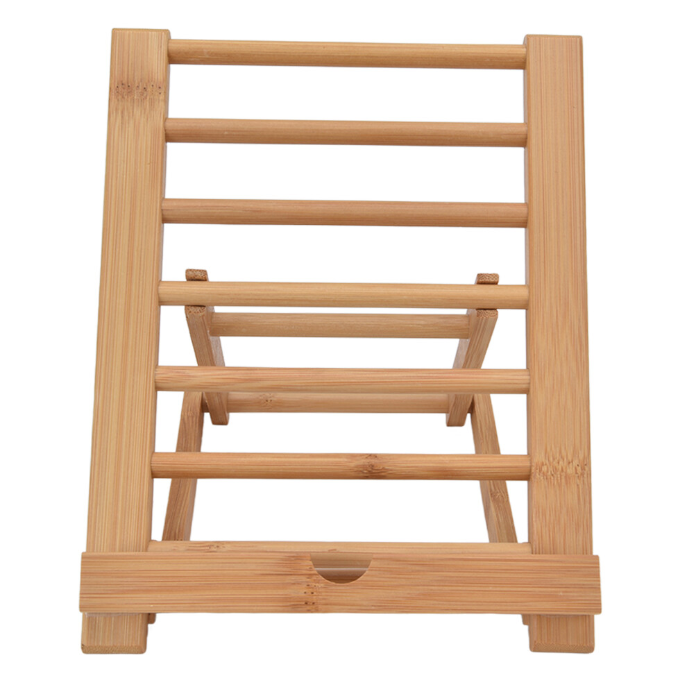 Tablet Stand Bamboo Folding Multi Angle Universal Desktop Tablet Holder For 4 To 13In Phone Book Music Score 9461321647977