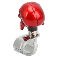 Pomo giratorio para volante con calavera roja, aro de 3 cm para coches