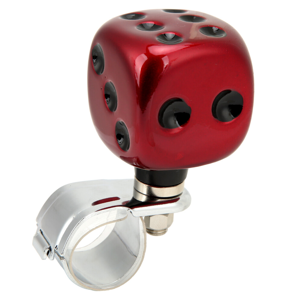 Dice Shape Car Steering Wheel Spinner Suicide Knob Labor Saving For Cars Trucks Tractors Boatsred 8411321651789