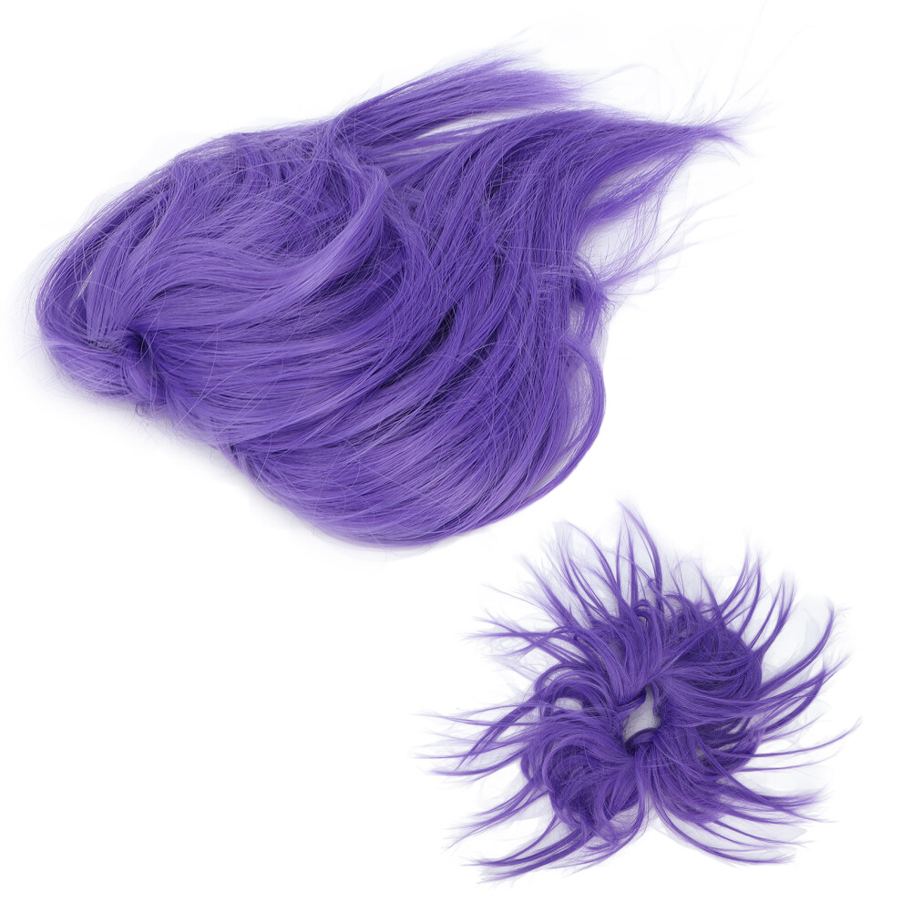 Unisex Purple Fashionable Messy Bun Hairpiece Synthetic Ponytail Hairpieces Updo Hair Bun For Women Girlsq17