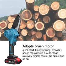 21V 4inch Portable Electric Pruning Saws Small Wood Splitting Chainsaw Brush Motor One-handed Woodworking Tool for Garden Orchard