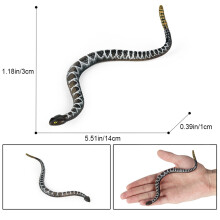 Giocattolo realistico a forma di serpente a sonagli in TPR, scala 1:1, colore naturale