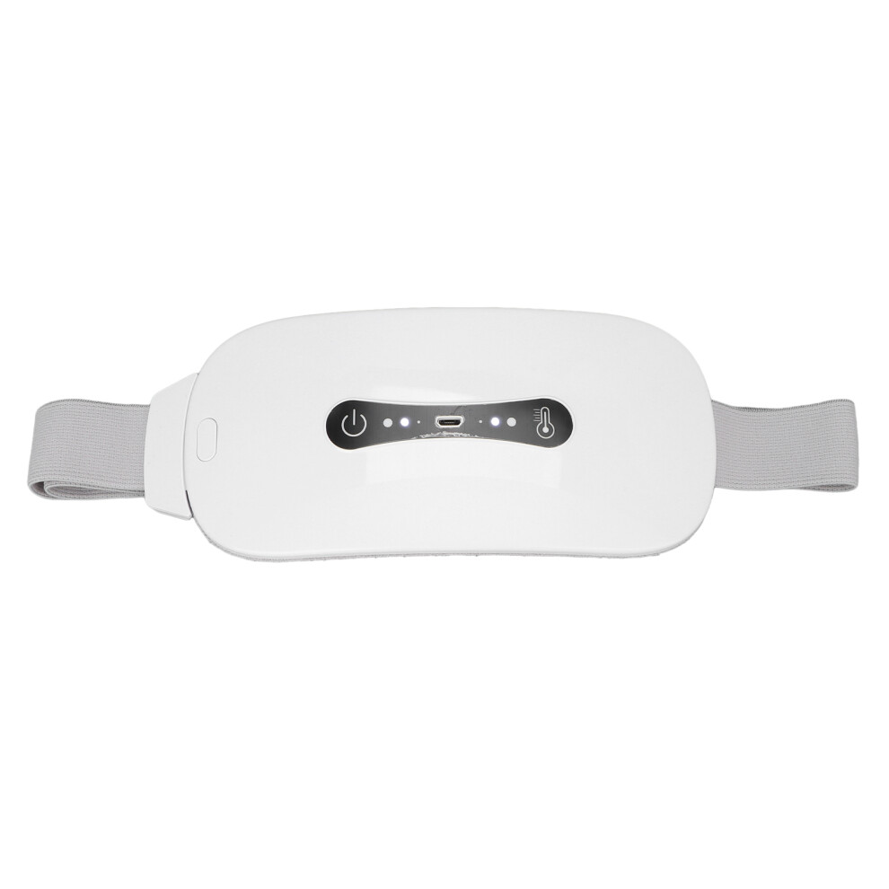 White Electric Belly Heating Pad 3 Heat Levels 3 Gears Vibration Adjustable Waist Heating Belt Intelligent Temperature Control