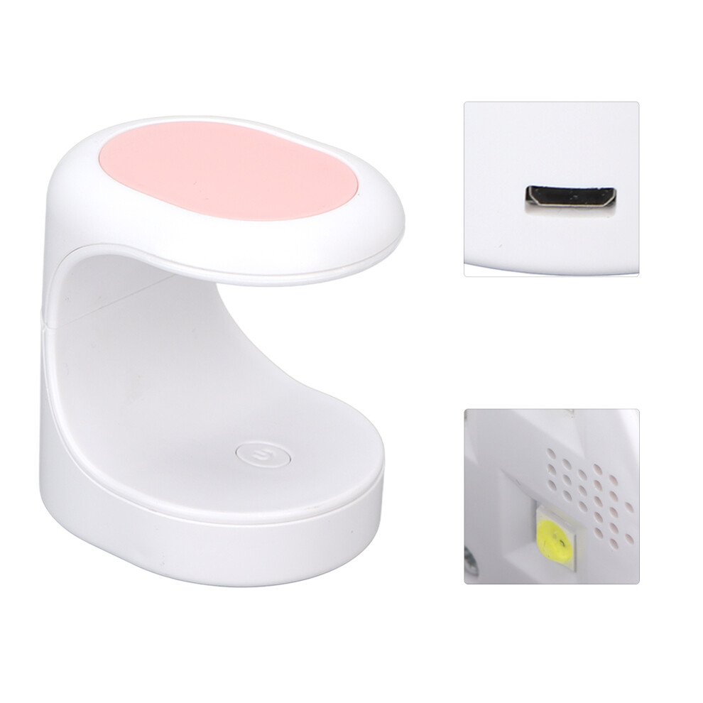 Pink 16W Mini Uv Led Nail Lamp Portable Fast Drying Nail Gel Dryer For Single Fingernail