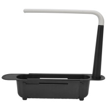 Portaoggetti telescopico per lavello, 32-45 cm, 2 kg, Nero